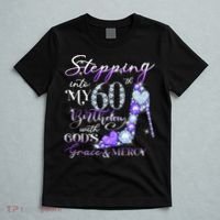 Stepping into my 60th birthday with God's grace & Mercy T-Shirt thumb 5
