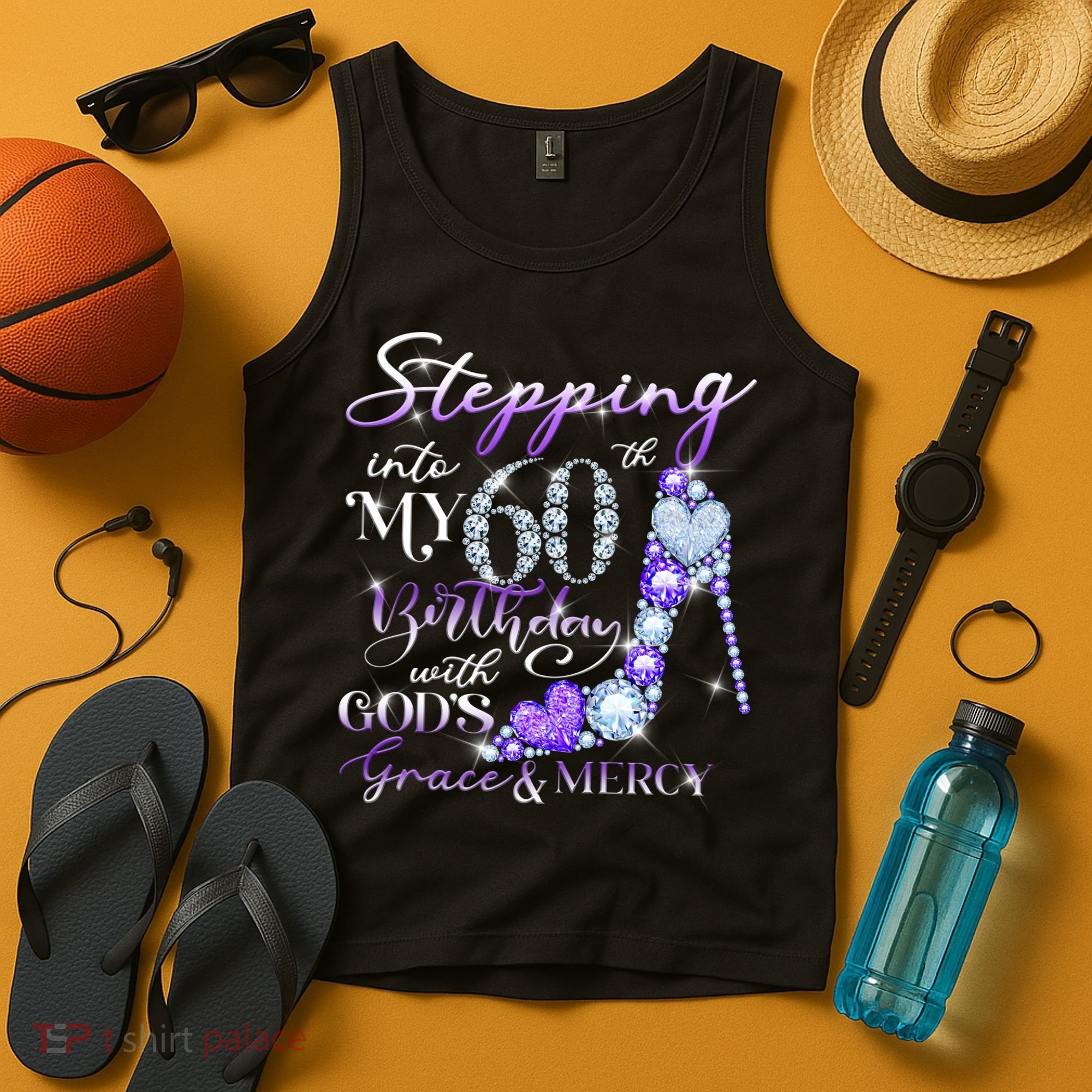 Stepping into my 60th birthday with God's grace & Mercy Tank Top