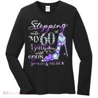 Stepping into my 60th birthday with God's grace & Mercy Women's Long Sleeve Shirt thumb 0