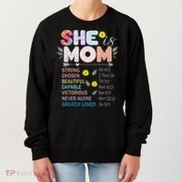 She Is Mom Christian Jesus Mother'S Day Flower Blessed Mom Women's Sweatshirt thumb 0