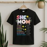 She Is Mom Christian Jesus Mother'S Day Flower Blessed Mom T-Shirt thumb 2