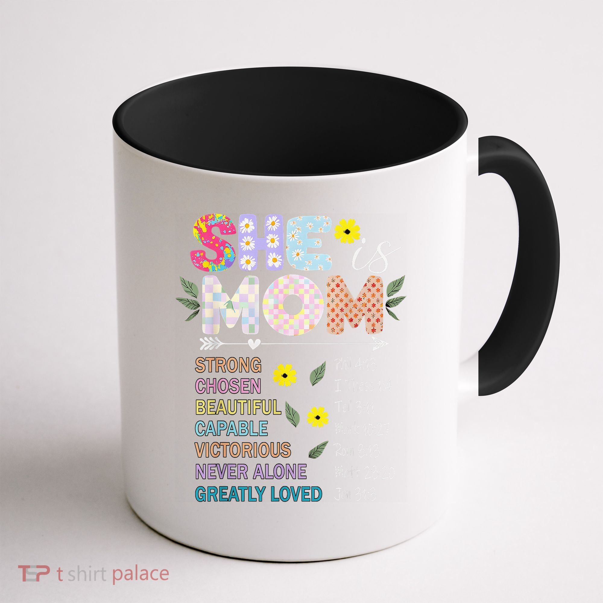 She Is Mom Christian Jesus Mother'S Day Flower Blessed Mom Coffee Mug