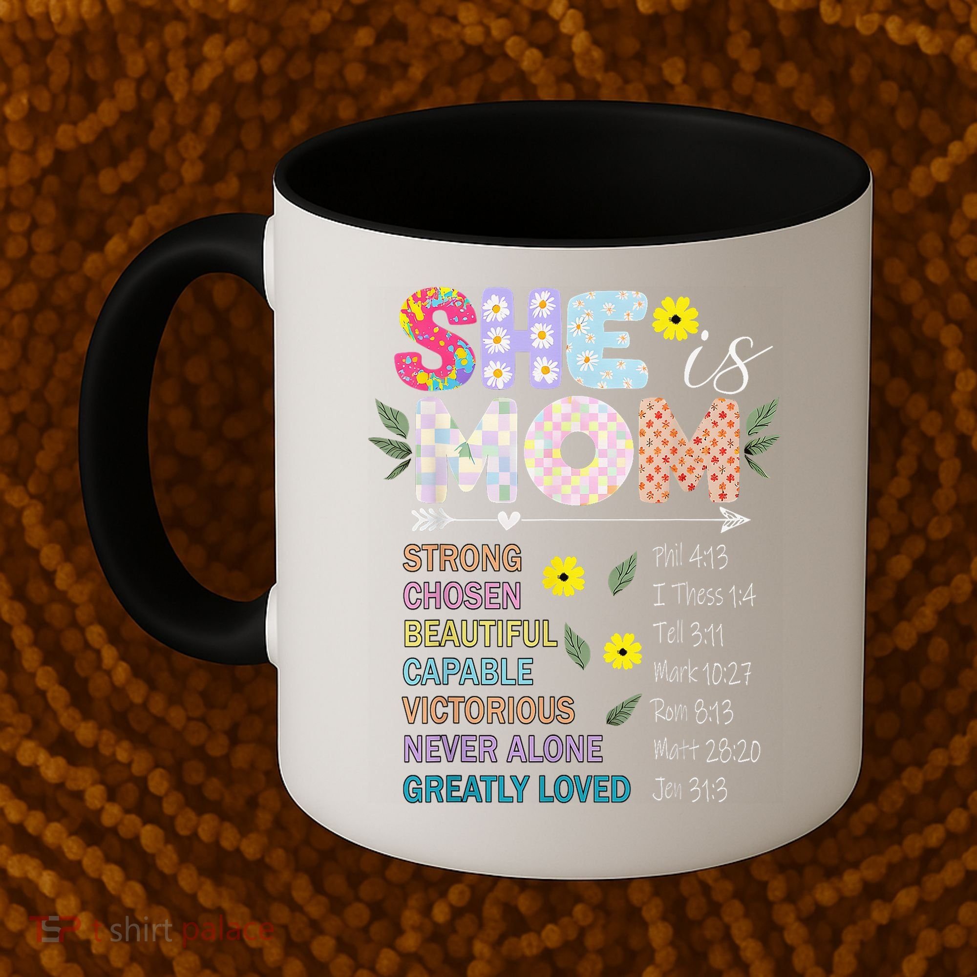 She Is Mom Christian Jesus Mother'S Day Flower Blessed Mom Coffee Mug