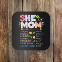 She Is Mom Christian Jesus Mother'S Day Flower Blessed Mom Coaster thumb 0