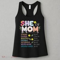 She Is Mom Christian Jesus Mother'S Day Flower Blessed Mom Women's Tank Top thumb 3