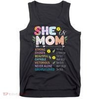 She Is Mom Christian Jesus Mother'S Day Flower Blessed Mom Tank Top thumb 0