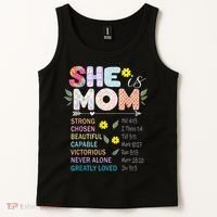 She Is Mom Christian Jesus Mother'S Day Flower Blessed Mom Tank Top thumb 2