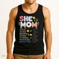 She Is Mom Christian Jesus Mother'S Day Flower Blessed Mom Tank Top thumb 3