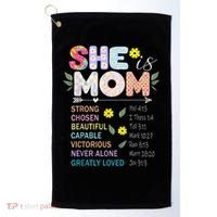 She Is Mom Christian Jesus Mother'S Day Flower Blessed Mom Golf Towel thumb 0