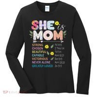 She Is Mom Christian Jesus Mother'S Day Flower Blessed Mom Women's Long Sleeve Shirt thumb 0