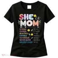 She Is Mom Christian Jesus Mother'S Day Flower Blessed Mom Women's T-Shirt thumb 0
