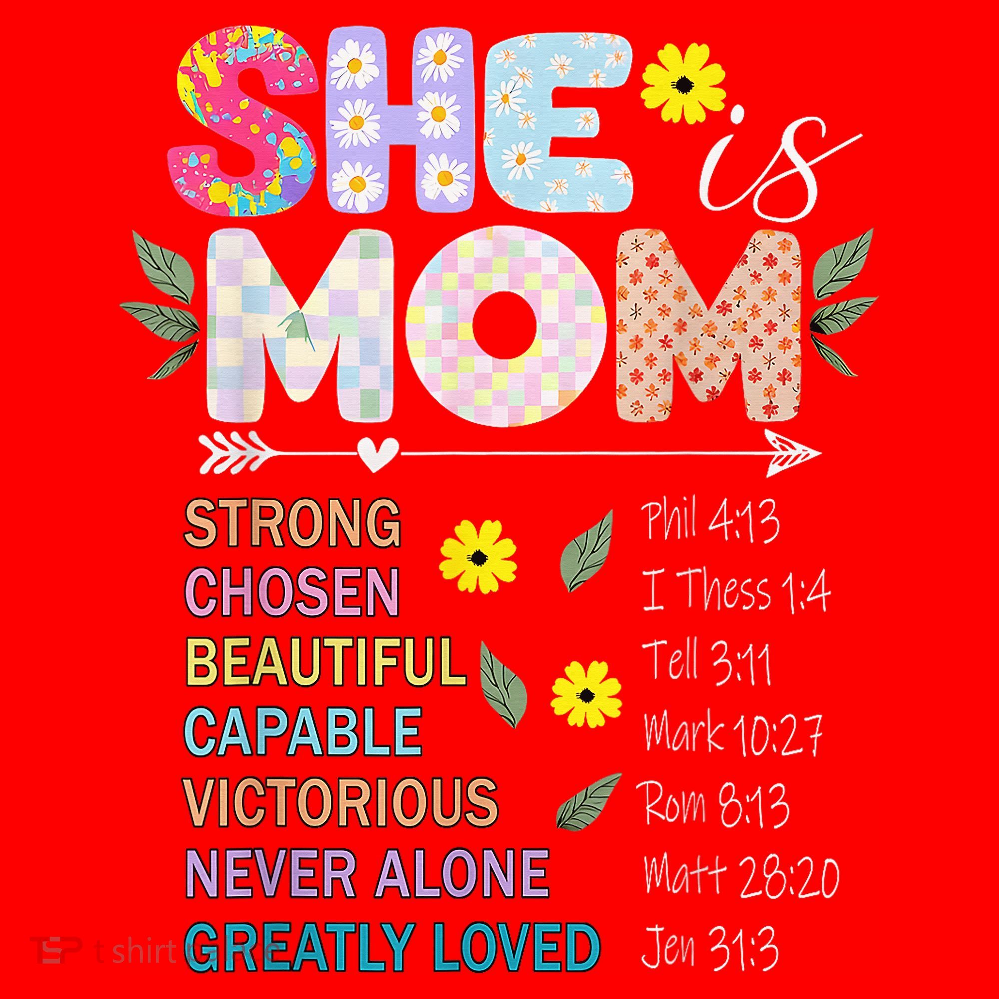 She Is Mom Christian Jesus Mother'S Day Flower Blessed Mom Santa Hat