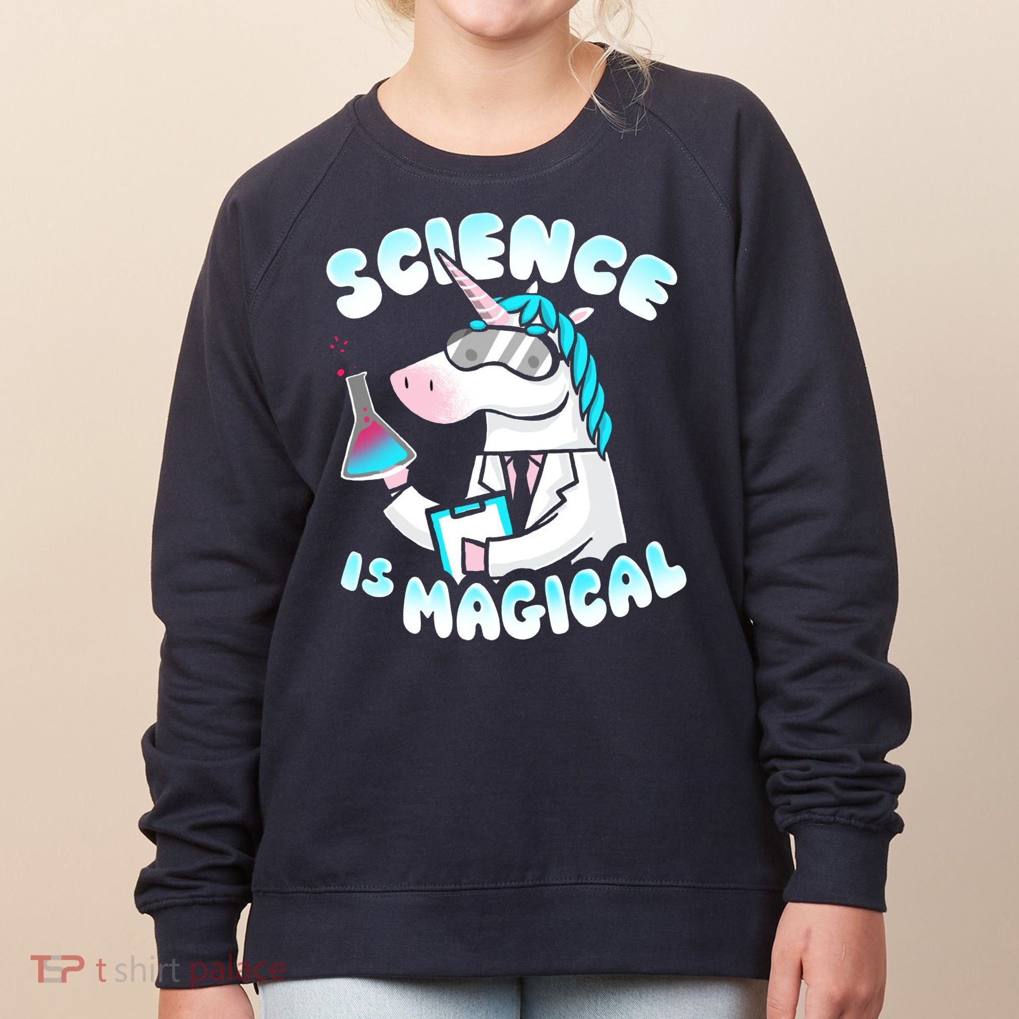 Science Is Magical Lab Unicorn Funny Women's Sweatshirt