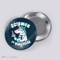 Science Is Magical Lab Unicorn Funny Button thumb 0