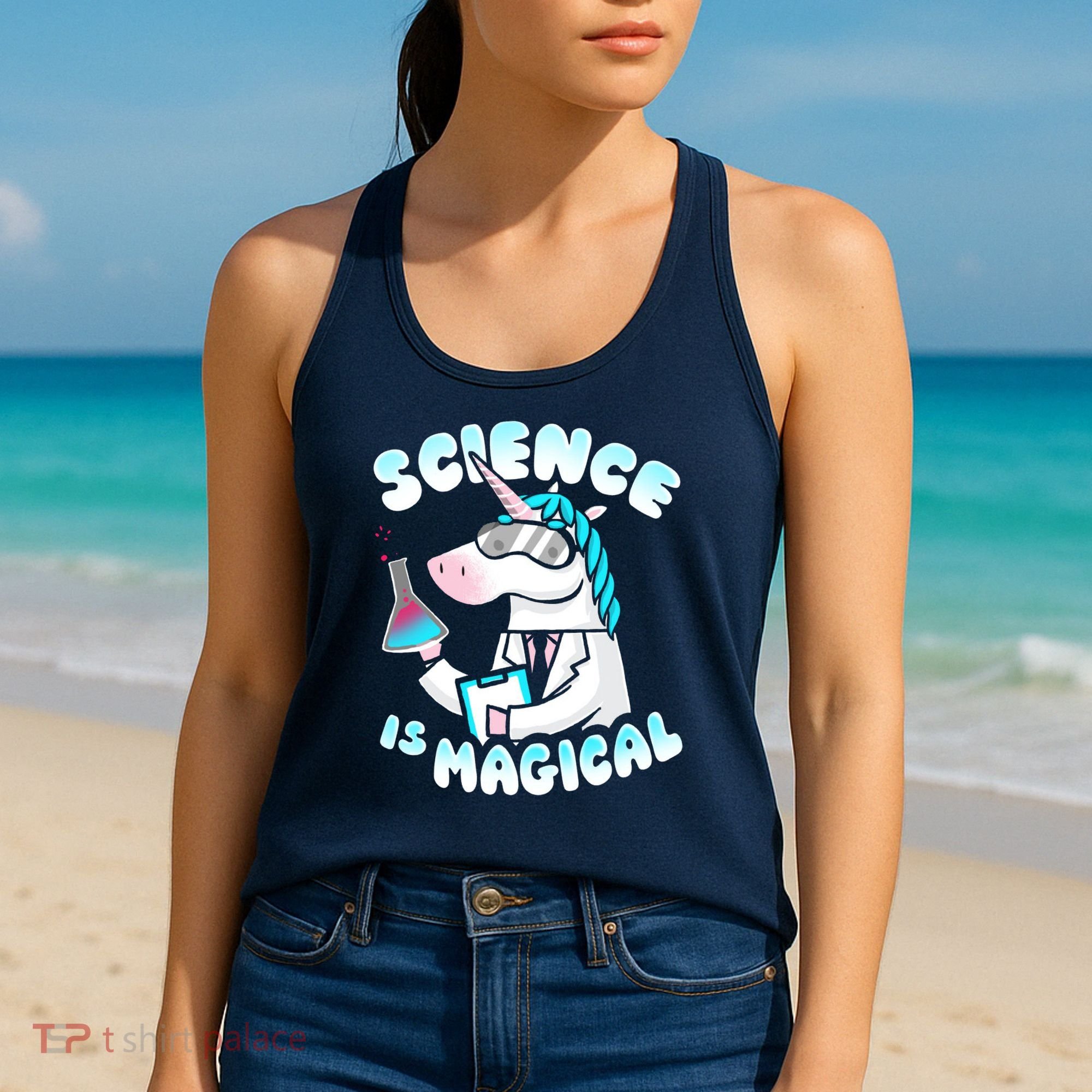 Science Is Magical Lab Unicorn Funny Women's Tank Top