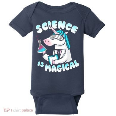 Science Is Magical Lab Unicorn Funny Baby Bodysuit