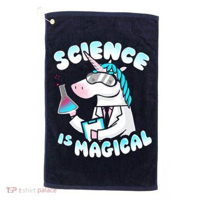Science Is Magical Lab Unicorn Funny Golf Towel