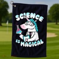 Science Is Magical Lab Unicorn Funny Golf Towel thumb 1