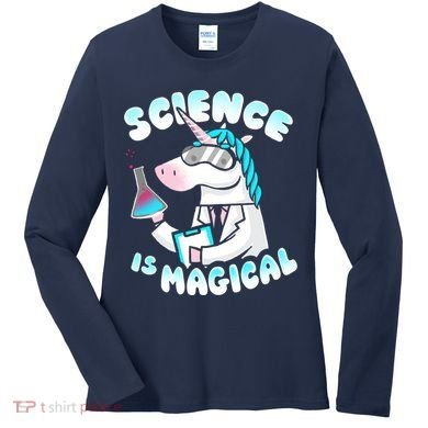 Science Is Magical Lab Unicorn Funny Women's Long Sleeve Shirt
