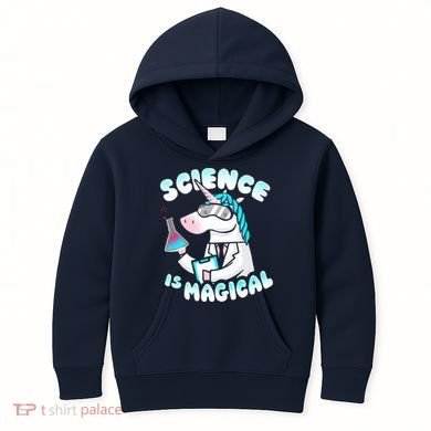 Science Is Magical Lab Unicorn Funny Kids Hoodie