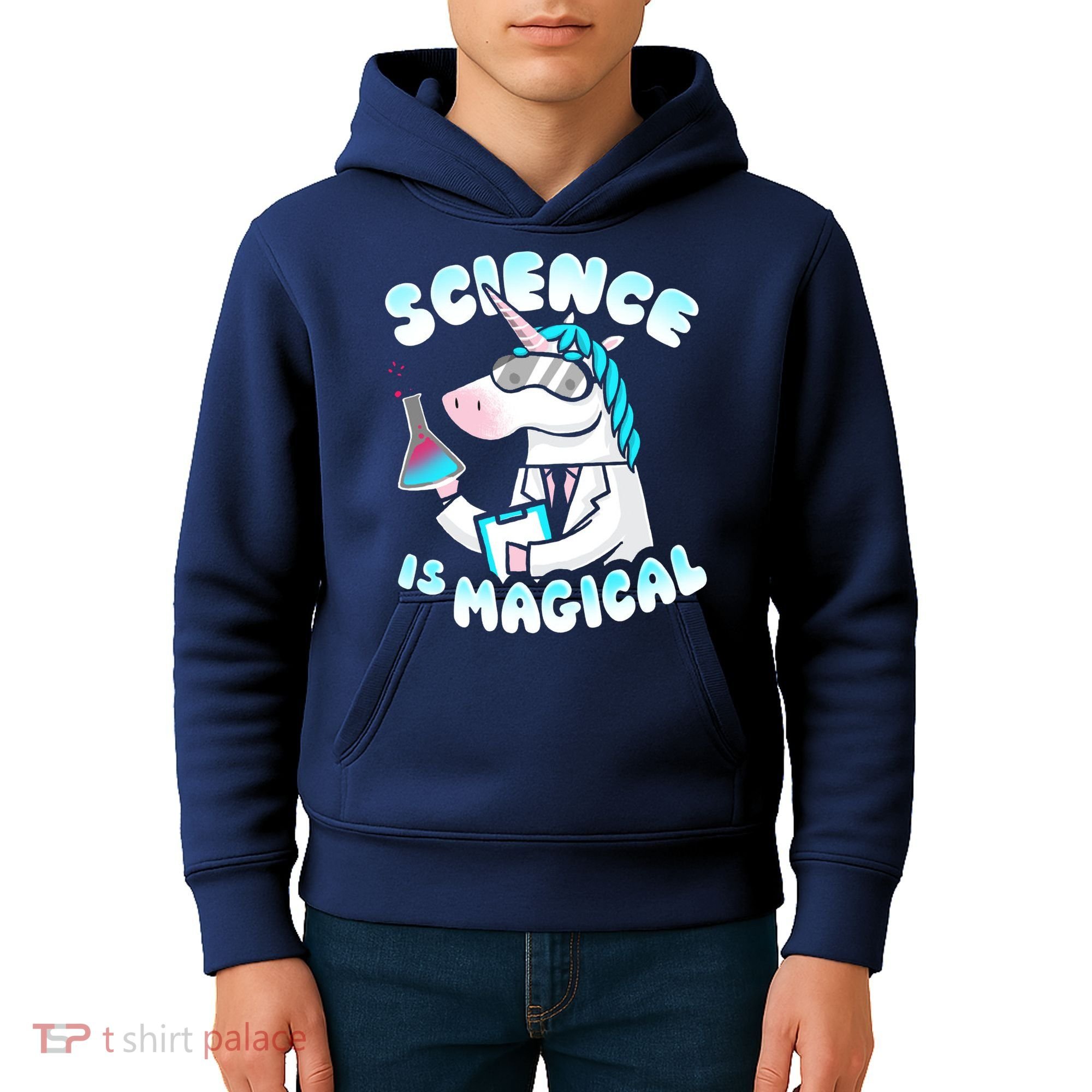 Science Is Magical Lab Unicorn Funny Kids Hoodie
