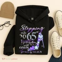 Stepping into my 65th birthday with God's grace & Mercy Hoodie thumb 4