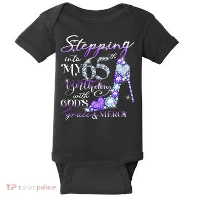 Stepping into my 65th birthday with God's grace & Mercy Baby Bodysuit