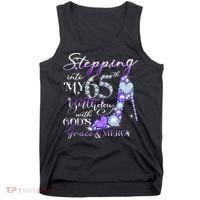 Stepping into my 65th birthday with God's grace & Mercy Tank Top thumb 0