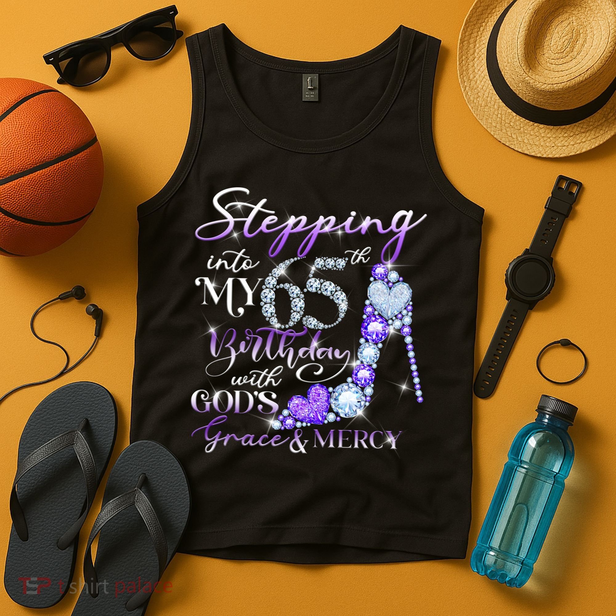 Stepping into my 65th birthday with God's grace & Mercy Tank Top