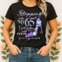 Stepping into my 65th birthday with God's grace & Mercy Women's T-Shirt thumb 2