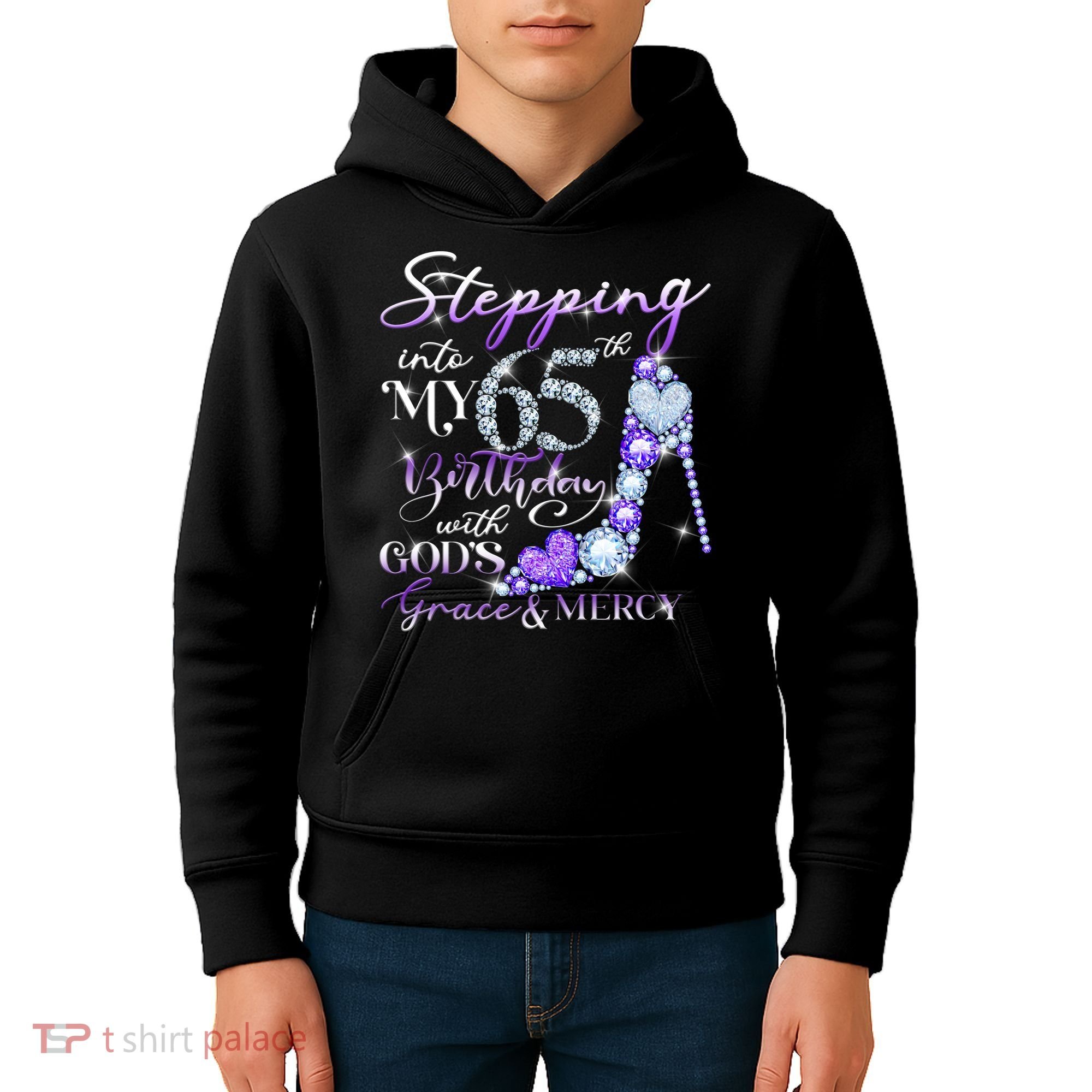 Stepping into my 65th birthday with God's grace & Mercy Kids Hoodie