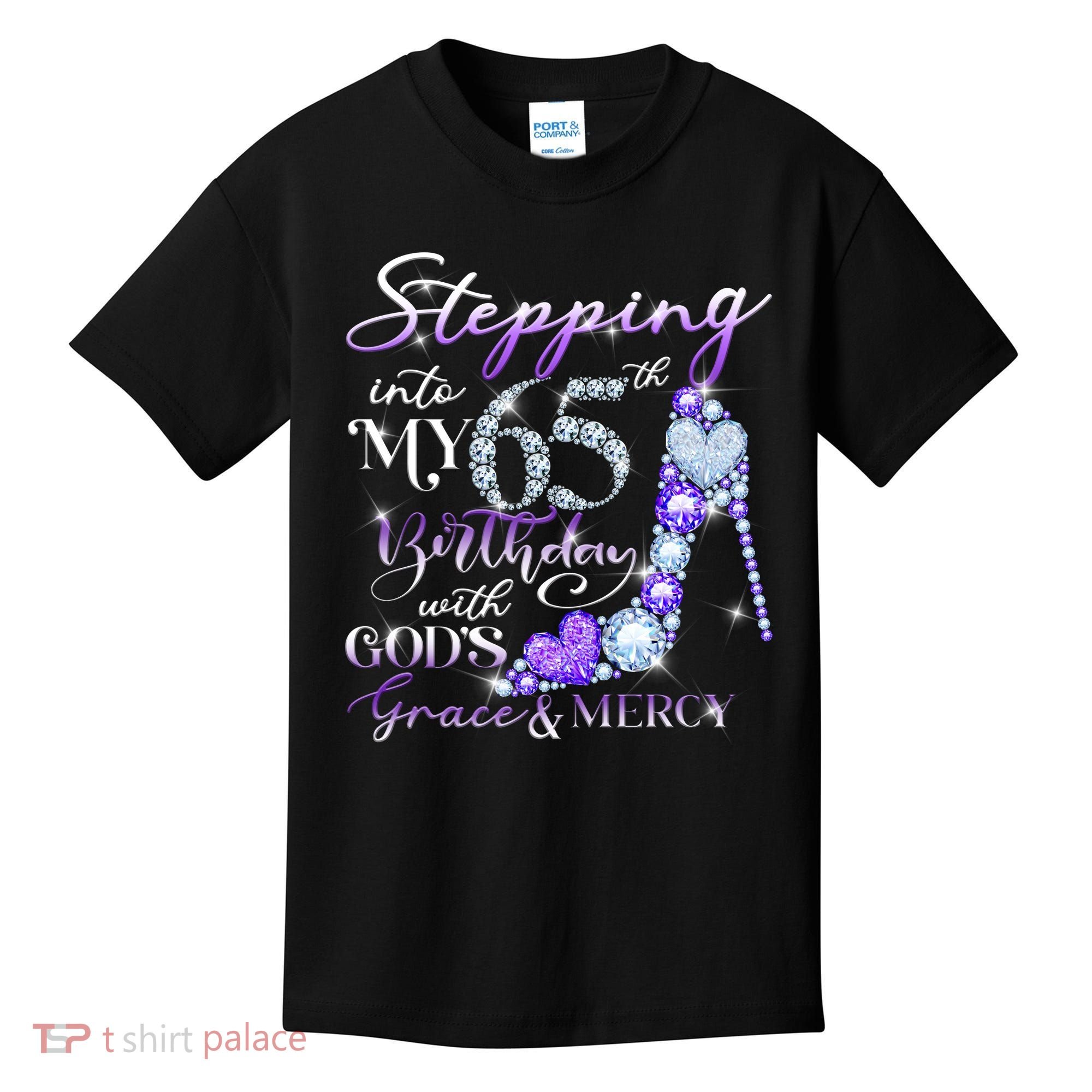 Stepping into my 65th birthday with God's grace & Mercy Kids T-Shirt