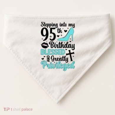 Stepping Into My 95th Birthday 95 Year Old It'S My 95th Bday USA-Made Doggie Bandana