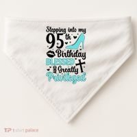 Stepping Into My 95th Birthday 95 Year Old It'S My 95th Bday USA-Made Doggie Bandana thumb 0