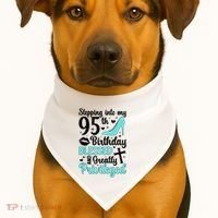 Stepping Into My 95th Birthday 95 Year Old It'S My 95th Bday USA-Made Doggie Bandana thumb 1