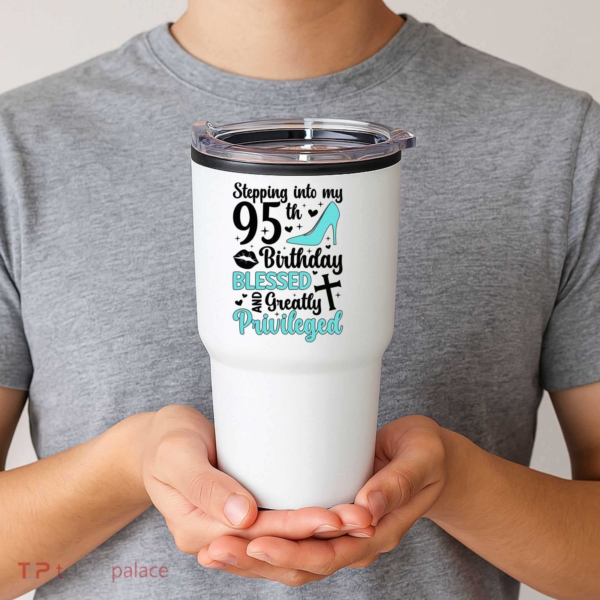 Stepping Into My 95th Birthday 95 Year Old It'S My 95th Bday Tumbler