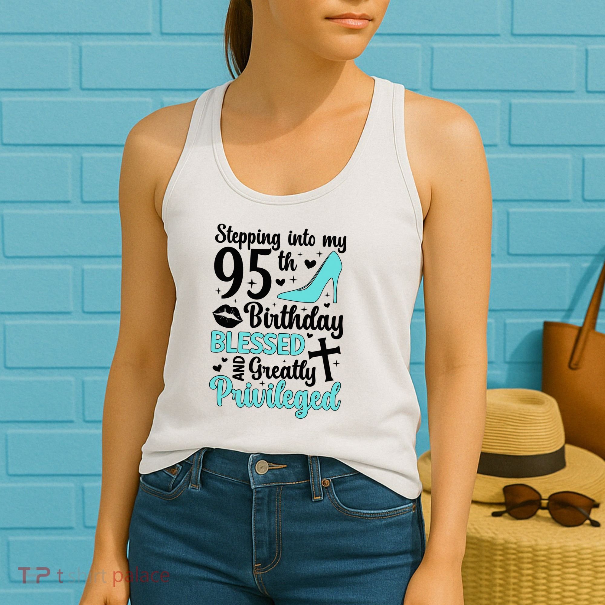 Stepping Into My 95th Birthday 95 Year Old It'S My 95th Bday Women's Tank Top
