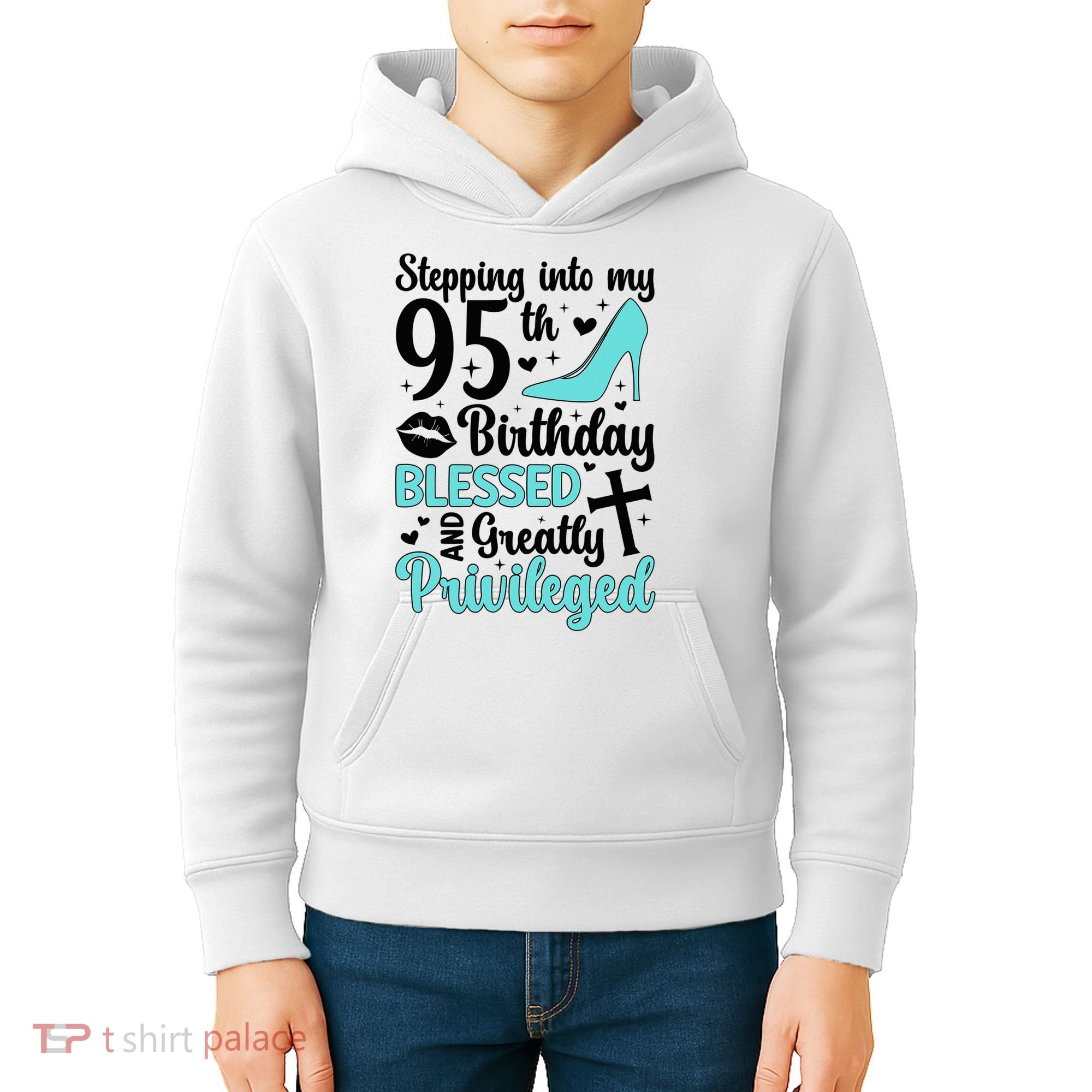 Stepping Into My 95th Birthday 95 Year Old It'S My 95th Bday Kids Hoodie