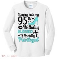 Stepping Into My 95th Birthday 95 Year Old It'S My 95th Bday Kids Long Sleeve Shirt thumb 0