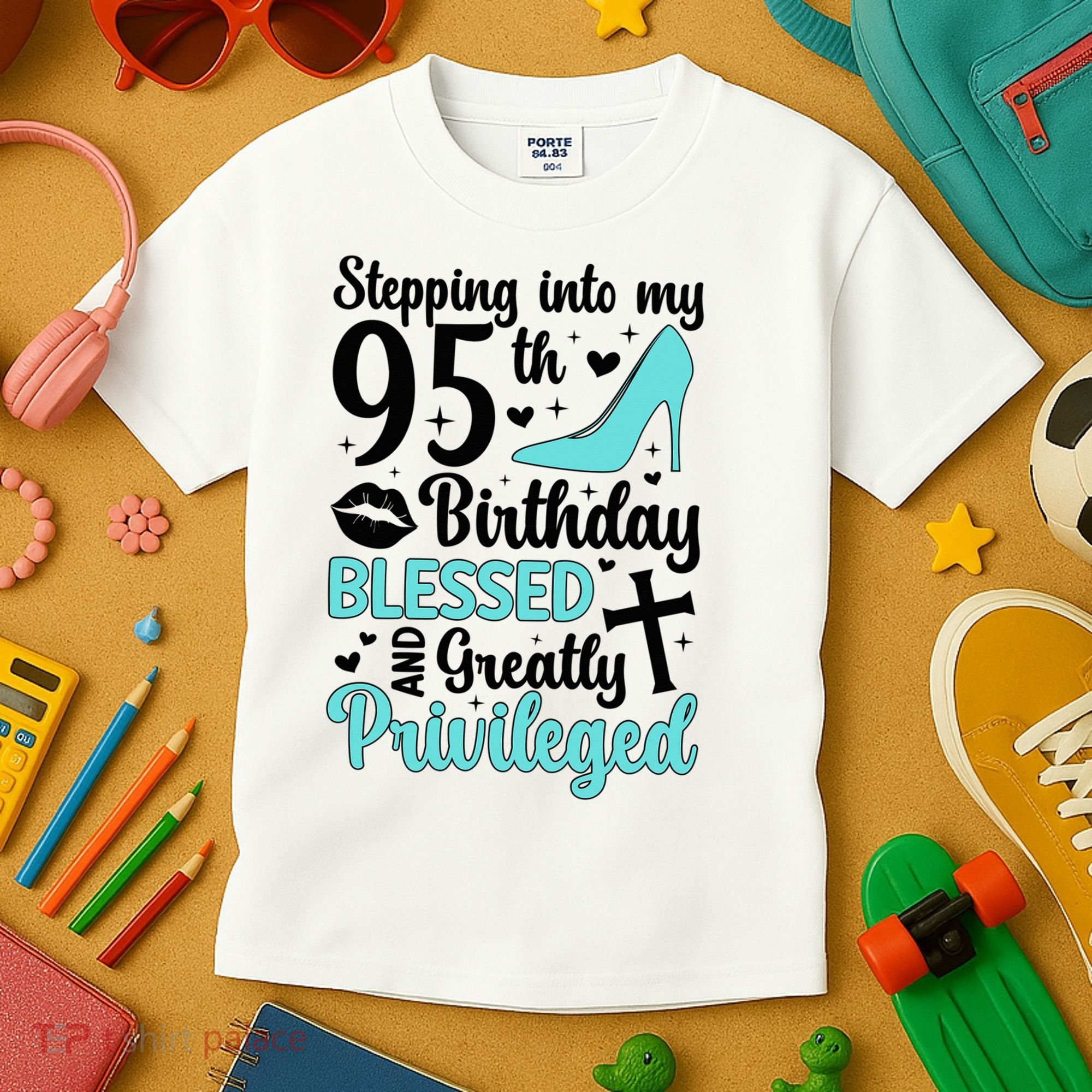 Stepping Into My 95th Birthday 95 Year Old It'S My 95th Bday Kids T-Shirt