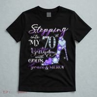 Stepping into my 70th birthday with God's grace & Mercy T-Shirt thumb 5
