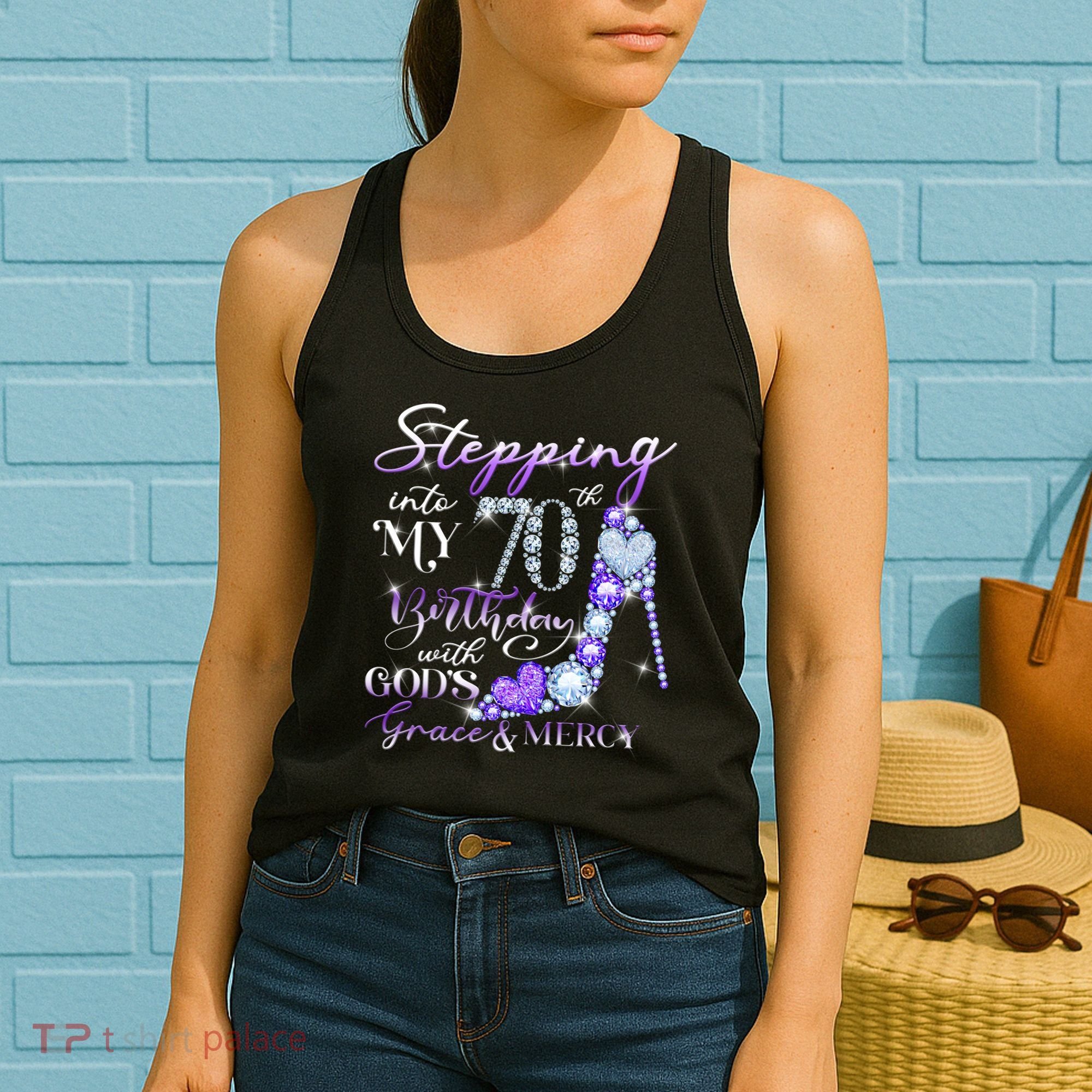 Stepping into my 70th birthday with God's grace & Mercy Women's Tank Top