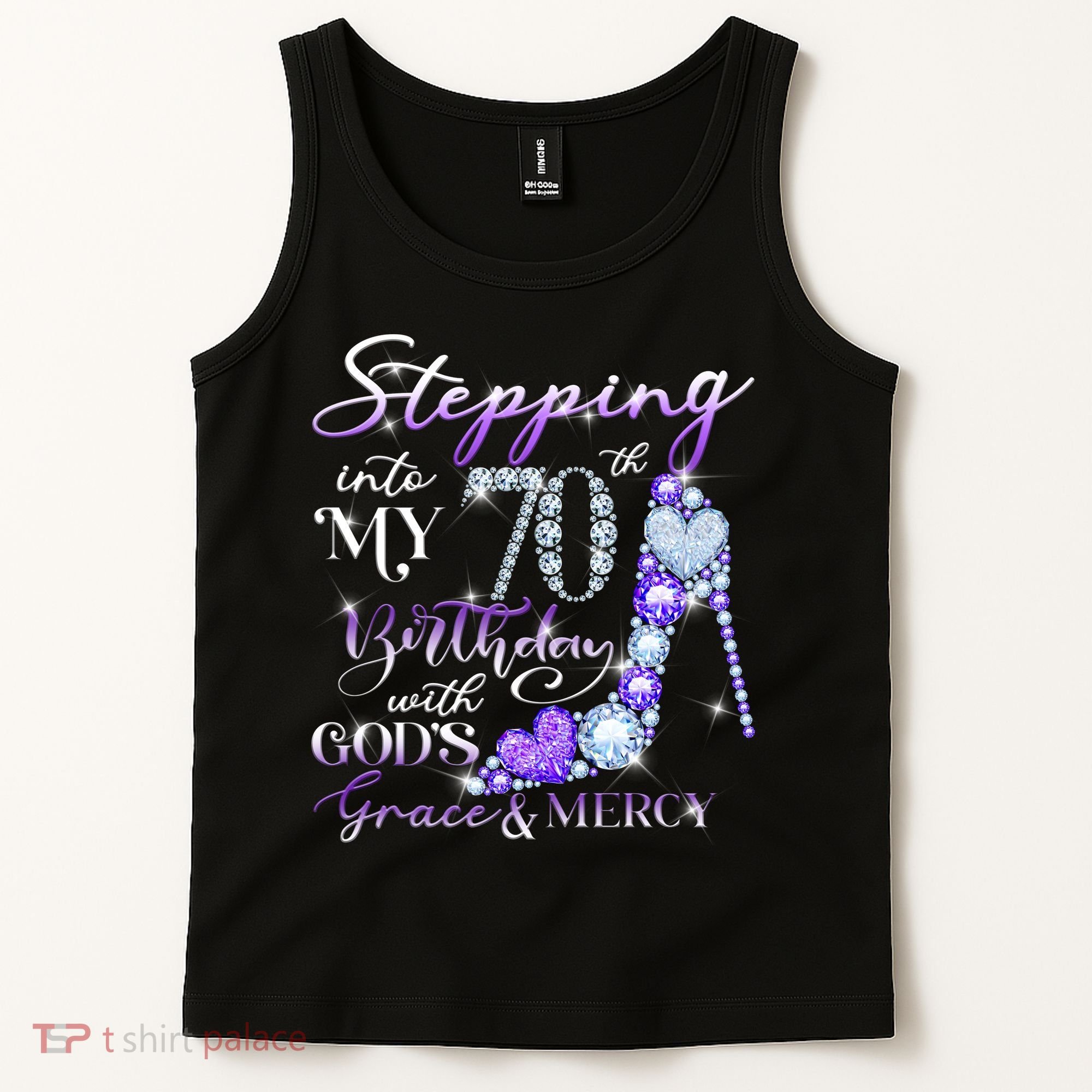 Stepping into my 70th birthday with God's grace & Mercy Tank Top