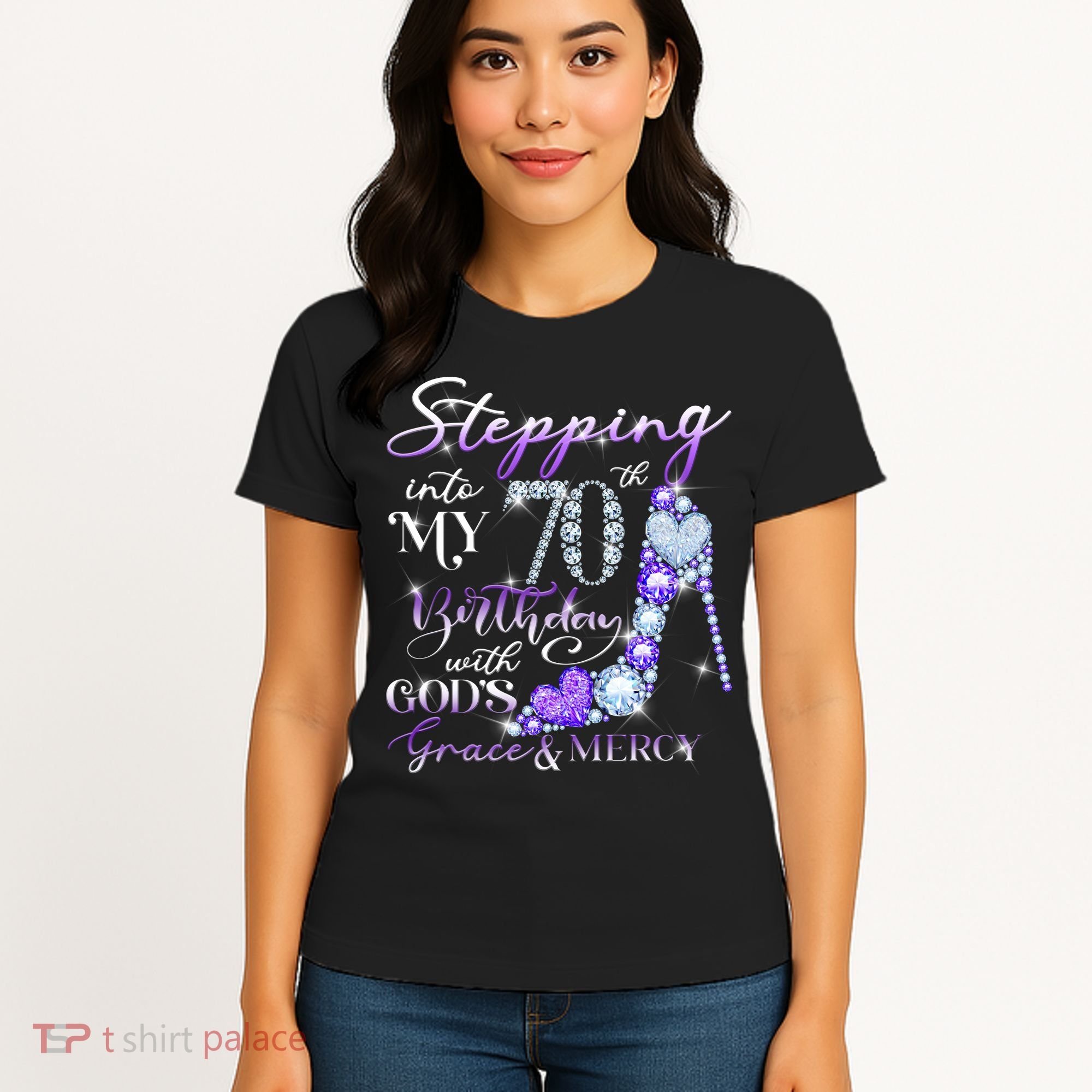 Stepping into my 70th birthday with God's grace & Mercy Women's T-Shirt