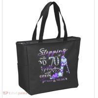 Stepping into my 70th birthday with God's grace & Mercy Tote Bag thumb 2
