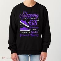 Stepping Into My 63rd Birthday With God's Grace & Mercy Bday Women's Sweatshirt thumb 0