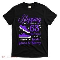 Stepping Into My 63rd Birthday With God's Grace & Mercy Bday T-Shirt thumb 0
