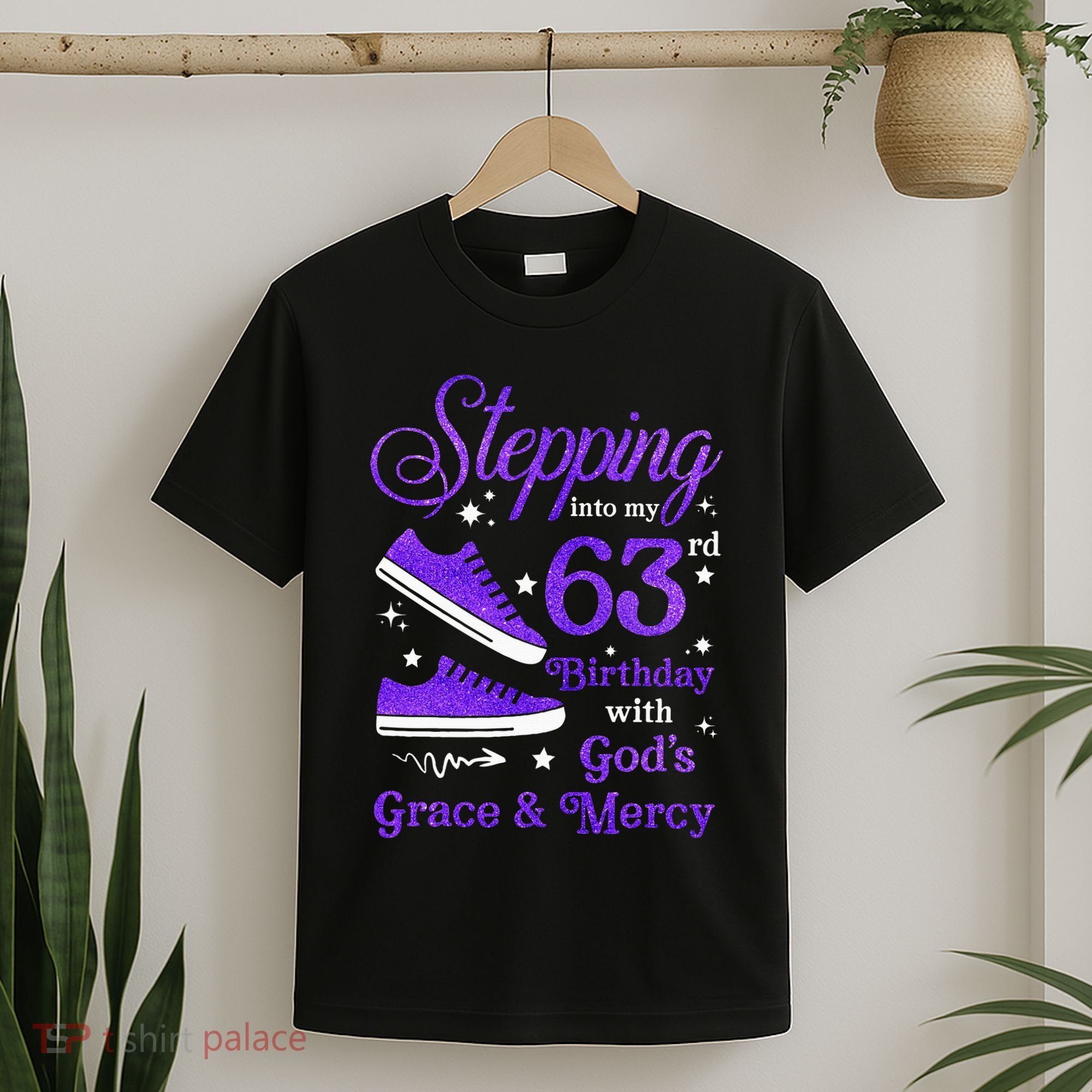 Stepping Into My 63rd Birthday With God's Grace & Mercy Bday T-Shirt