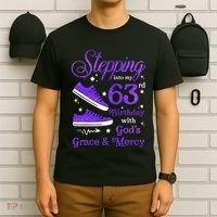 Stepping Into My 63rd Birthday With God's Grace & Mercy Bday T-Shirt thumb 6
