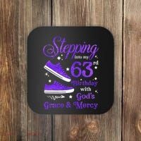 Stepping Into My 63rd Birthday With God's Grace & Mercy Bday Coaster thumb 0